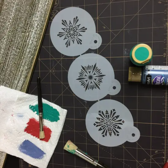 Small Crystal Snowflakes Cookie Stencil #3 | C748 by Designer Stencils | Cookie Decorating Tools | Baking Stencils for Royal Icing, Airbrush, Dusting Powder | Reusable Plastic Food Grade Stencil for Cookie | Easy to Use & Clean Cookie Stencil {5}