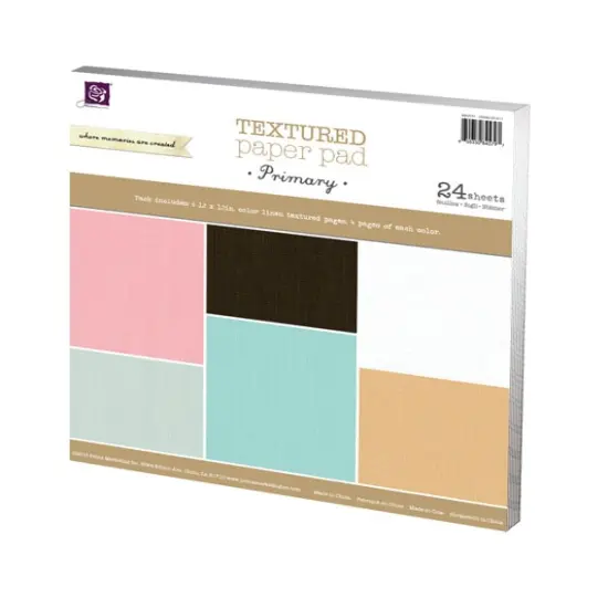 Primary Solid Textured 12 X 12 Paper Pad - {1}