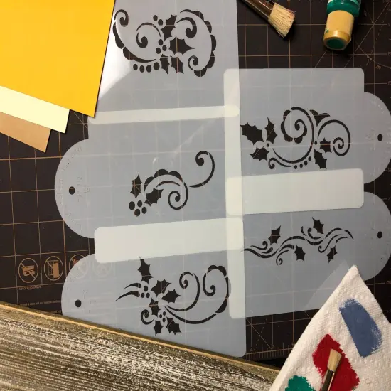 Holly and Berry Swirls Cake Stencil Set | C717 by Designer Stencils | Stencils for Royal Icing, Airbrush, Dusting Powder | {5}