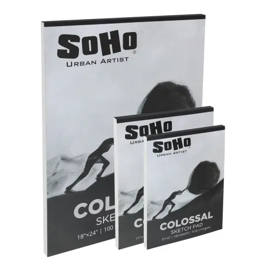 SoHo Urban Artist Colossal Sketch Pads - Tape Bound Sketchbook for Artists, Dry Media, Graphite, Students, & More! - Single (100 Sheets) {2}