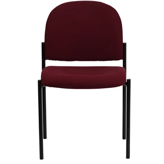Emma and Oliver Comfort Stackable Steel Side Reception Chair Burgundy Fabric {3}