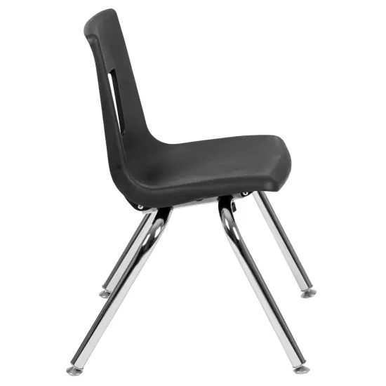 Emma and Oliver Student Stack School Chair - 14-inch Black {6}