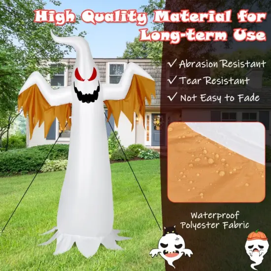 6 Feet Halloween Inflatable Ghost Quick Blow up Halloween Decor with LED Lights {6}