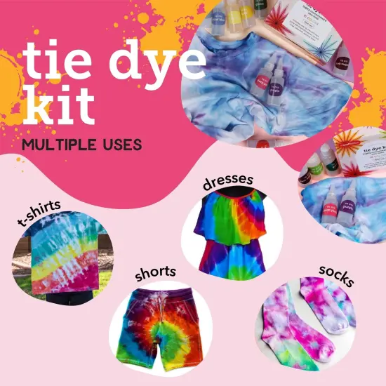 Incraftables Tie Dye Kit for Adults & Kids. Bulk Tie Dye Powder Set with Non Toxic 15 Colors Guide, Disposable Gloves, Zip Lock Bags, Table cloth, Aprons & Loops. Best Tie Dye Kit To Go for Beginner & Pro {4}