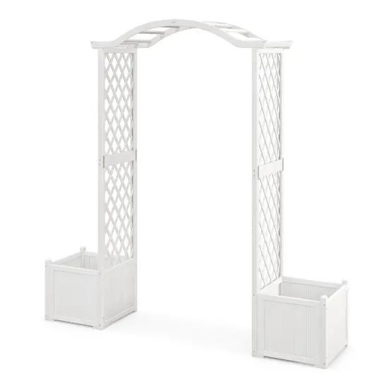 Garden Arbor with Planter-White {4}