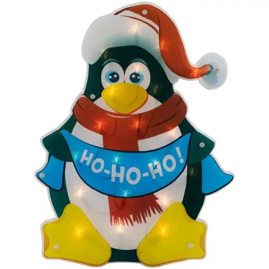 Northlight 17.5" Lighted Penguin Christmas Window Silhouette Black {3}