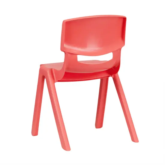 Emma and Oliver 2 Pack Plastic Stack School Chair with 13.25"H Seat, K-2 School Chair Red {5}