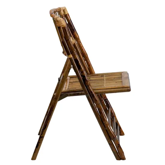 Emma and Oliver 4 Pack Bamboo Folding Chair {4}