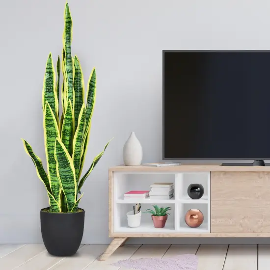 35.5 Inch Indoor-Outdoor Decoration Fake Artificial Snake Plant {3}