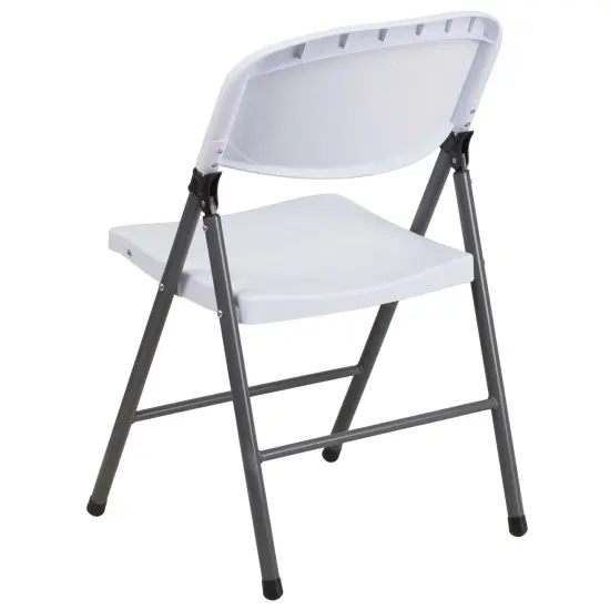 Emma and Oliver 2 Pack Home & Office 330 lb. Capacity Foldable Plastic Chair White {4}