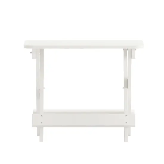 Merrick Lane Ridley Outdoor Folding Side Table, Portable All-Weather HDPE Adirondack Side Table White {3}