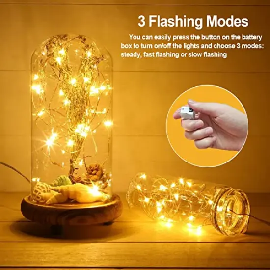 20 Pck LED Fairy Lights Battery Operated String Lights [20 Pack], 7.2ft 20 Mini LED Lights Battery Powered White Twinkle Lights | Waterproof Copper Wire Lights Firefly Lights Mason Jars, Warm White {6}