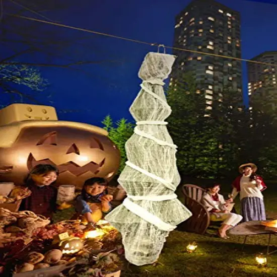 Halloween Decorations Outdoor - 70 Inch Hanging Corpses Props Scary Skeleton Body Inside Spider Web Halloween Yard Indoor & Outdoor Decor Halloween Party Favors Haunted House Decorations {3}