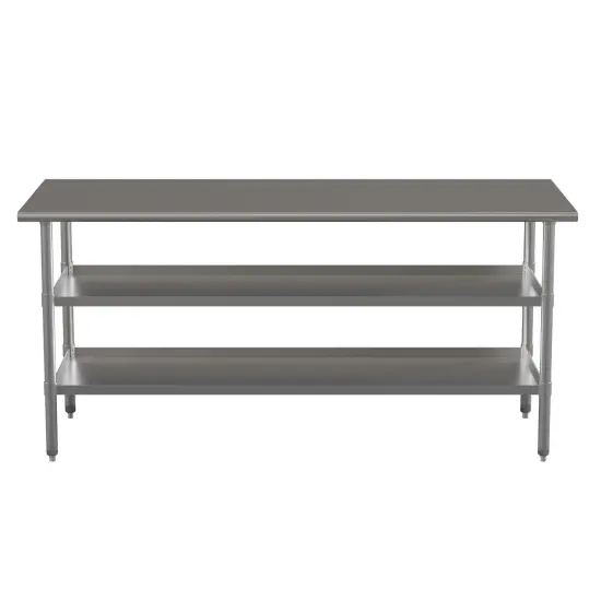 Emma and Oliver NSF Certified Stainless Steel 18 Gauge Work Table with 2 Undershelves {3}