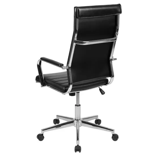 Merrick Lane Stockholm High Back Home Office Chair With Pneumatic Seat Height Adjustment And 360&deg; Swivel Black {4}