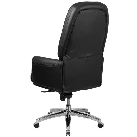 Merrick Lane Yennefer Faux Leather Office Chair with Ergonomic Lumbar Support and Button Tufted High-Back Design Black {4}