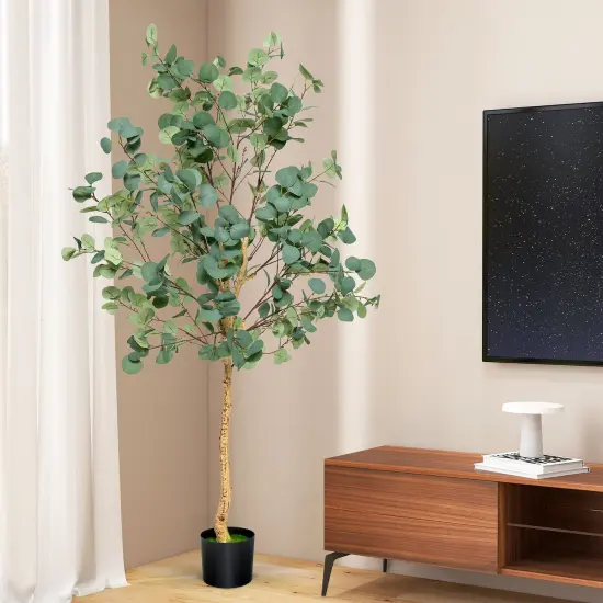 5.5 Feet Artificial Eucalyptus Tree with 517 Silver Dollar Leaves {3}