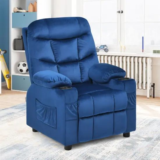 Kids Recliner Chair with Cup Holders Suitable for Children's Room, Living Room and Bedroom Light Blue {6}