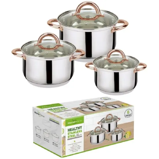 6-Piece Stainless Steel Casserole Set Pots and Lids&hellip; {2}