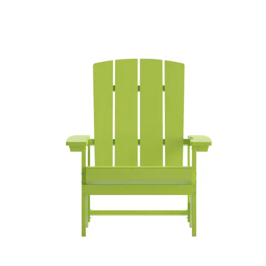 Merrick Lane Set of 4 Riviera All-Weather Poly Resin Wood Adirondack Chairs White {8}