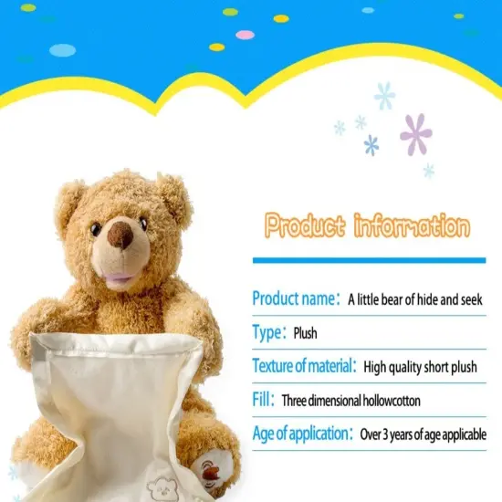 Smilegive Cute Scarf Little Bear of Hide and Seek - Interactive Plush Toy {6}