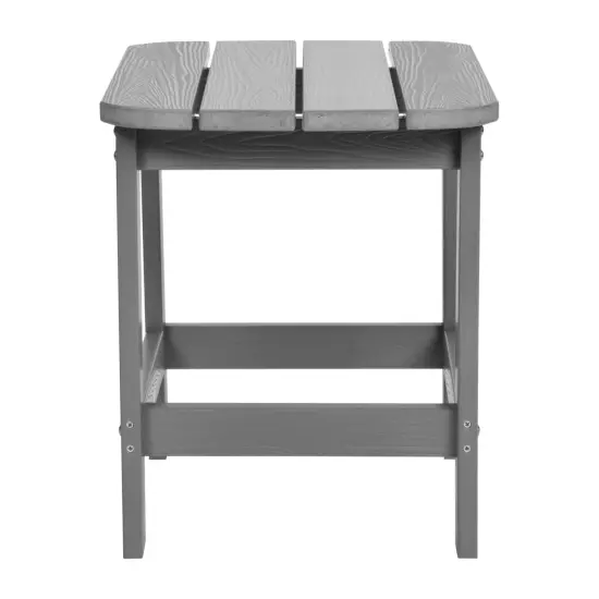 Merrick Lane Riviera Poly Resin Indoor/Outdoor All-Weather Adirondack Side Table Gray {4}