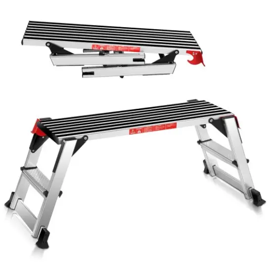 330 lbs Aluminum Folding Non-slip Drywall Step Stool Ladder {1}