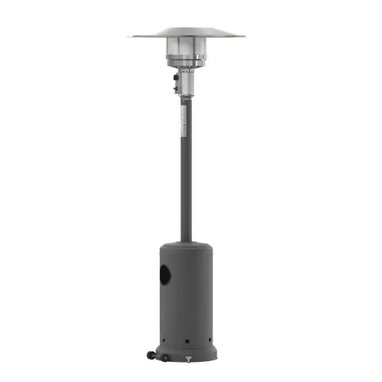 Merrick Lane Stainless Steel 7.5' Tall 40,000 BTU Outdoor Propane Patio Heater with Wheels Silver {6}