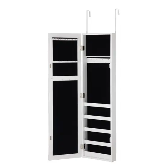 Door and Wall Mounted Armoire Jewelry Cabinet with Full-Length Mirror {1}