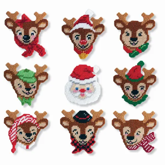 HerrschnersSanta & Reindeer Ornaments Plastic Canvas Kit Multi {1}
