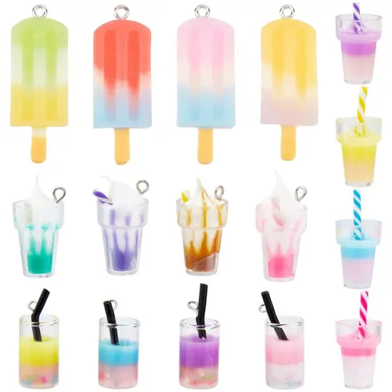 *8* Mixed Resin Summer Drink & Popsicle Charms {2}