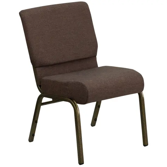 Emma and Oliver Stacking Auditorium Chair with 21" Seat BrownFabric/GoldVein {2}