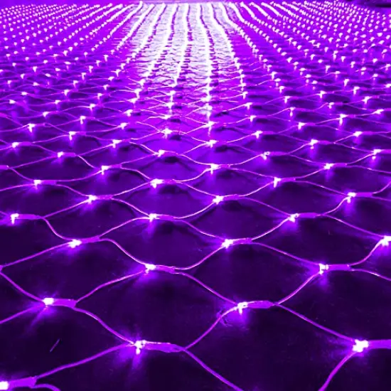 DAZZLE BRIGHT Halloween 360 LED Net Lights, 12FT x 5 FT Connectable String Lights with 8 Lighting Modes, Halloween Decorations for Party Carnival Supplies, Indoor Outdoor Yard Garden Decor (Purple) {2}