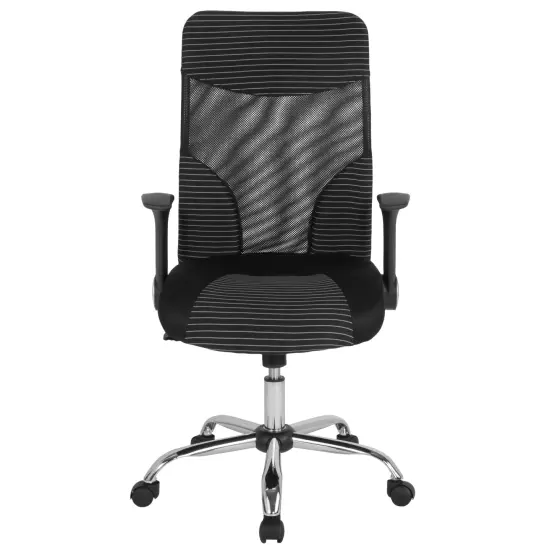 Emma and Oliver High Back Office Chair with Contemporary Mesh Design Black and White {3}