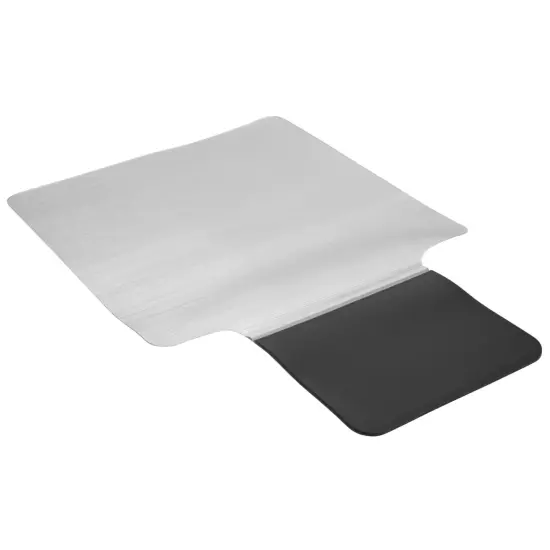 Emma and Oliver Ergonomic Sit or Stand Chair Mat with Hinged Cushioned Mat - Anti-Fatigue Mat Black and Clear {1}