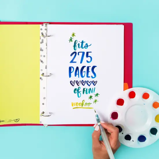 Avery + Amy Tangerine Designer Collection Binder, 1.5" Round Rings, 275-Sheet Capacity, Watercolor Rainbow (28347) {3}