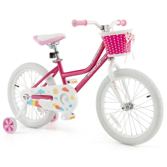 Kids Bicycle 18 Inch Toddler and Kids Bike with Training Wheels for 6-8 Year Old Kids-Pink {1}