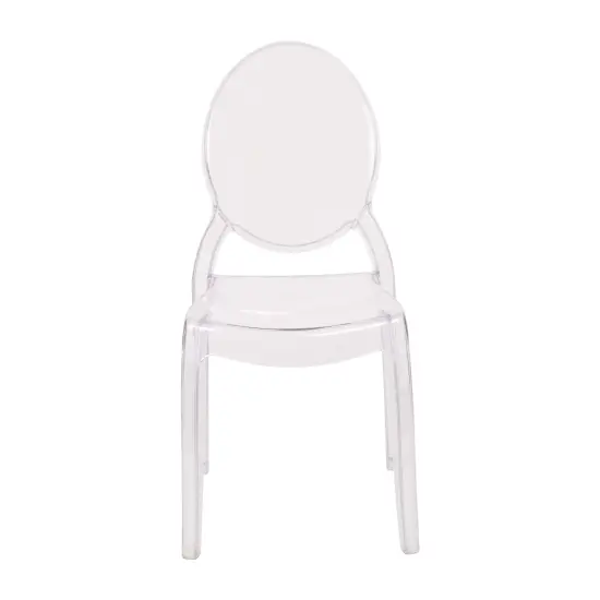 Emma and Oliver Multifunctional Polycarbonate Resin Stacking Accent Chair with Extra Wide Seat for Vanity, Dining Room, Bedroom, Outdoor Events & More Clear {5}