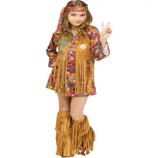 60s Peace And Love Hippie Girl's Costume {1}