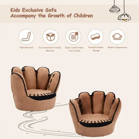 Household Five Fingers Baseball Glove Shaped Kids Leisure Upholstered Sofa {4}
