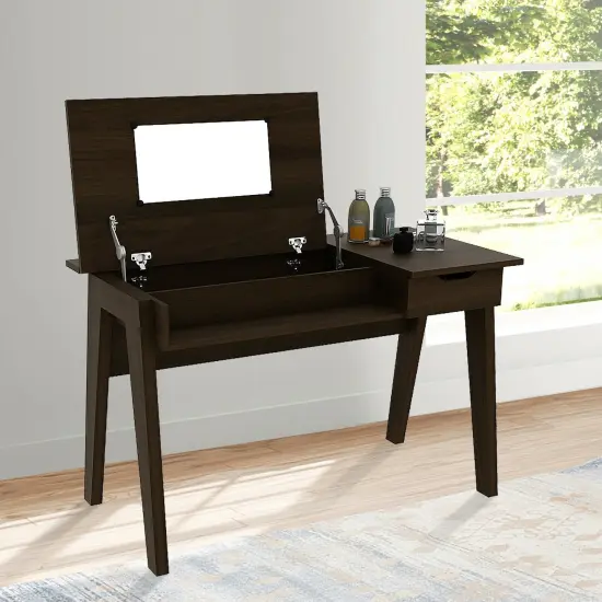Dressing Table with Flip Mirror and Storage Drawer {6}