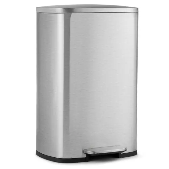 13.2 Gallon Stainless Steel Trash Garbage Can with Bucket {1}