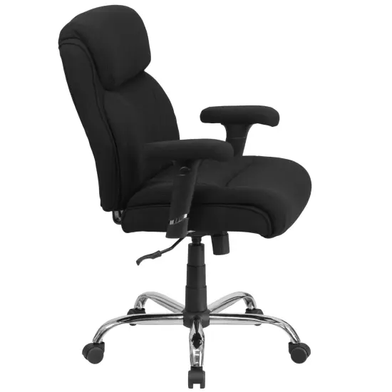 Emma and Oliver 400 lb. Big & Tall Mid-Back Swivel Clean Line Stitch Ergonomic Task Office Chair Black Fabric {5}