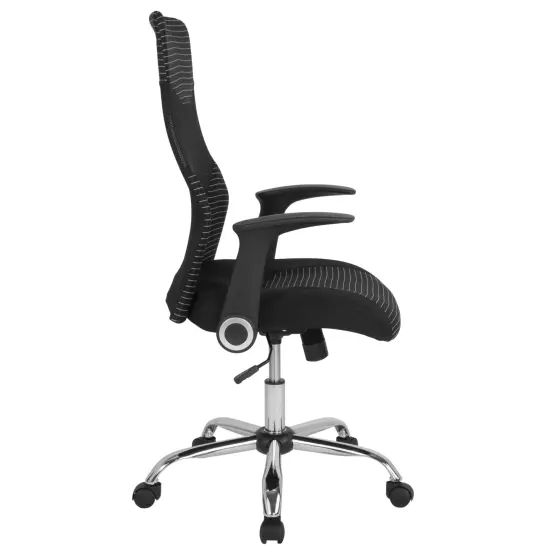 Emma and Oliver High Back Office Chair with Contemporary Mesh Design Black and White {5}