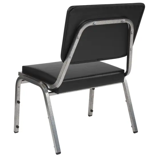 Emma and Oliver 1000 lb. Antimicrobial Bariatric Open Back medical Guest Arm Chair Black Fabric {9}