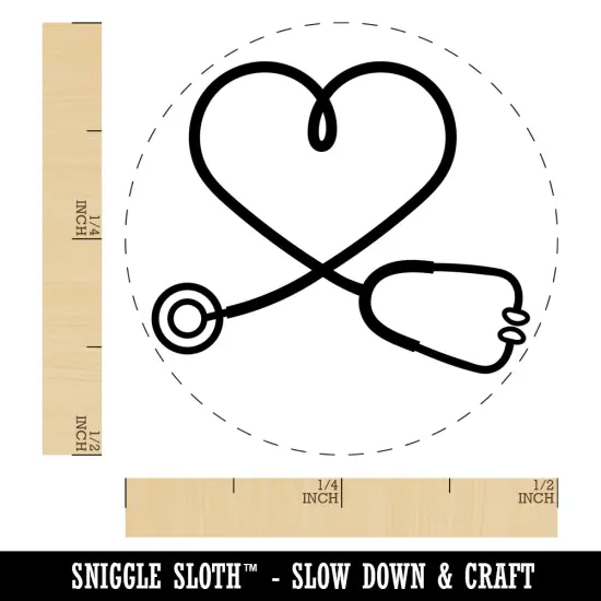 Nurse Doctor Heart Shaped Stethoscope Self-Inking Rubber Stamp for Stamping Crafting Planners Sky Blue {1}