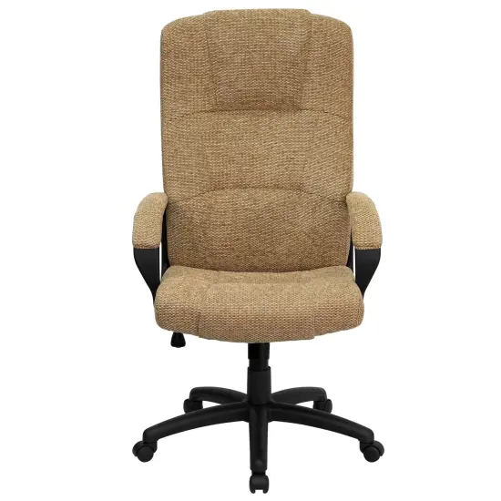 Emma and Oliver High Back Fabric Executive Swivel Office Chair with Arms Gray {8}