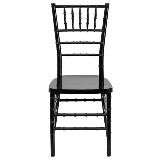 Emma and Oliver 2 Pack PREMIUM Resin Stacking Chiavari Chair Black {3}