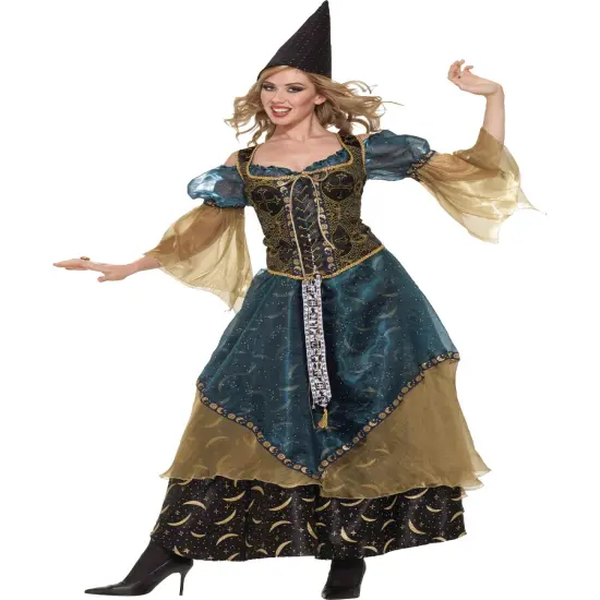 Medieval Renaissance Wizardess Spellcaster Dress Women's Costume {1}