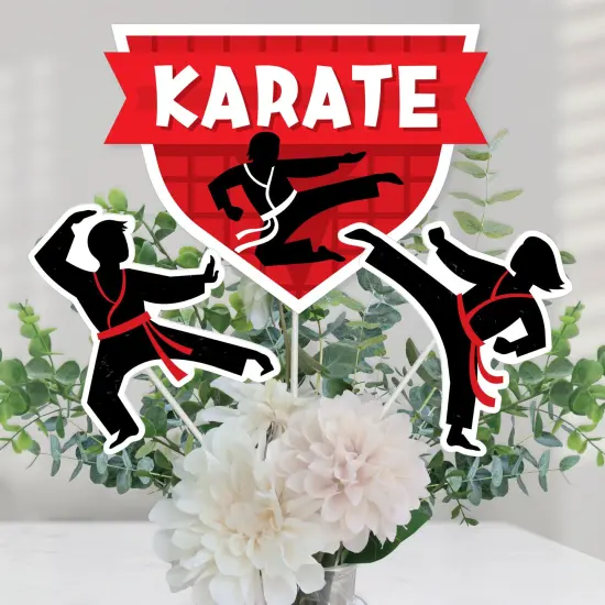 Big Dot of Happiness Karate Master - Martial Arts Birthday Party Centerpiece Sticks - Table Toppers - Set of 15 {1}